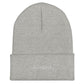 The [single] Project - White Embroidery / Cuffed Beanie