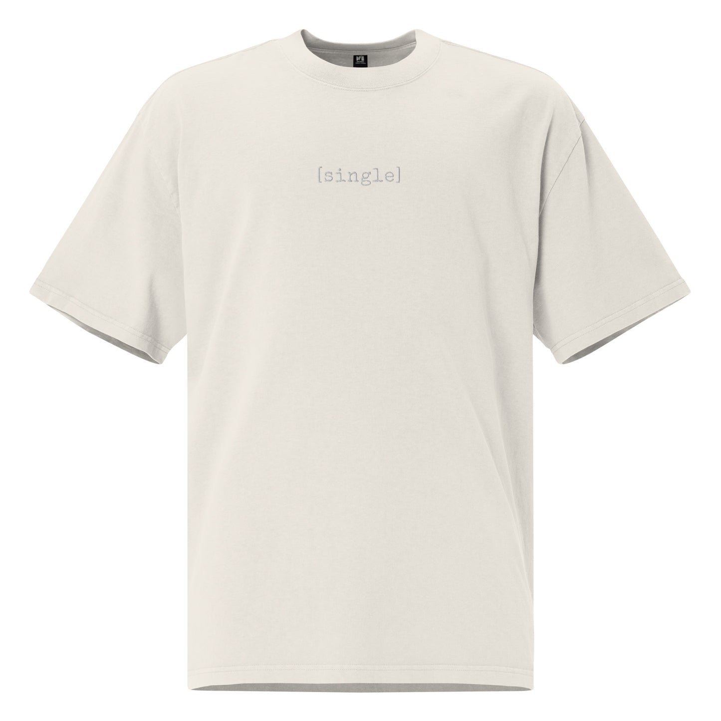 The [single] Project - White Embroidery / Oversized Faded Tee