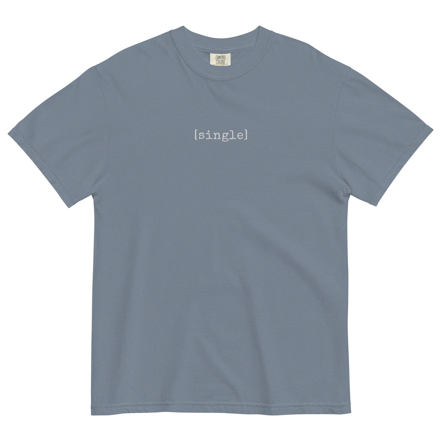 The [single] Project - White Embroidery / Unisex Heavyweight Tee