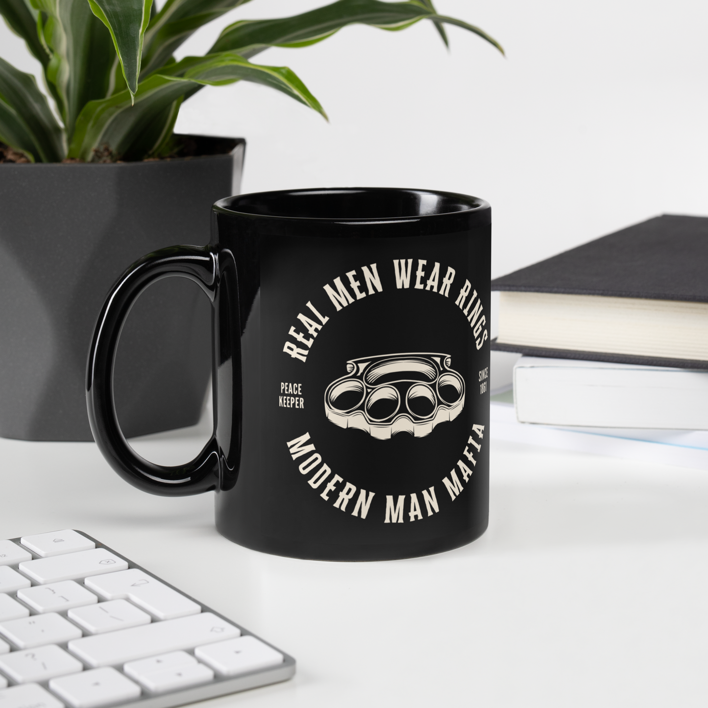 The Peace Keeper - Black Glossy Mug