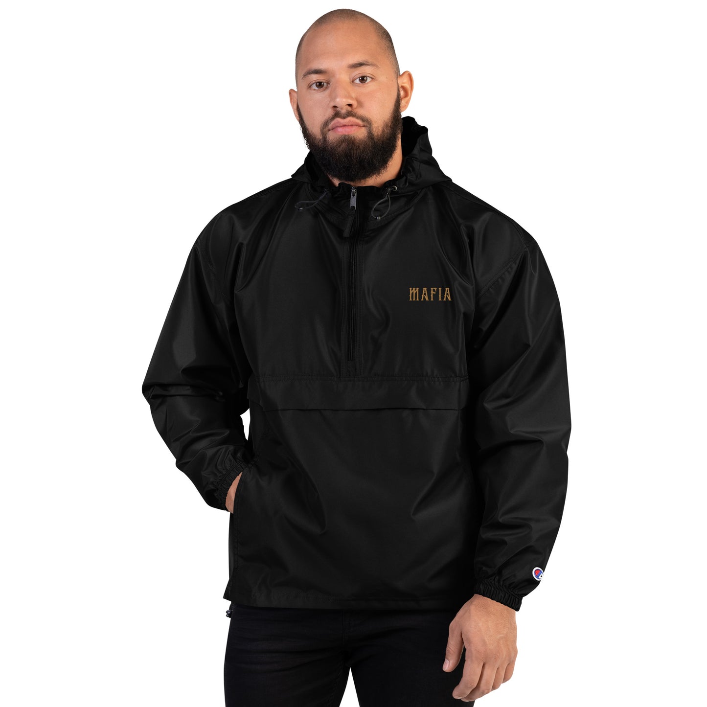 The Golden Mafioso - Embroidered Champion Packable Jacket