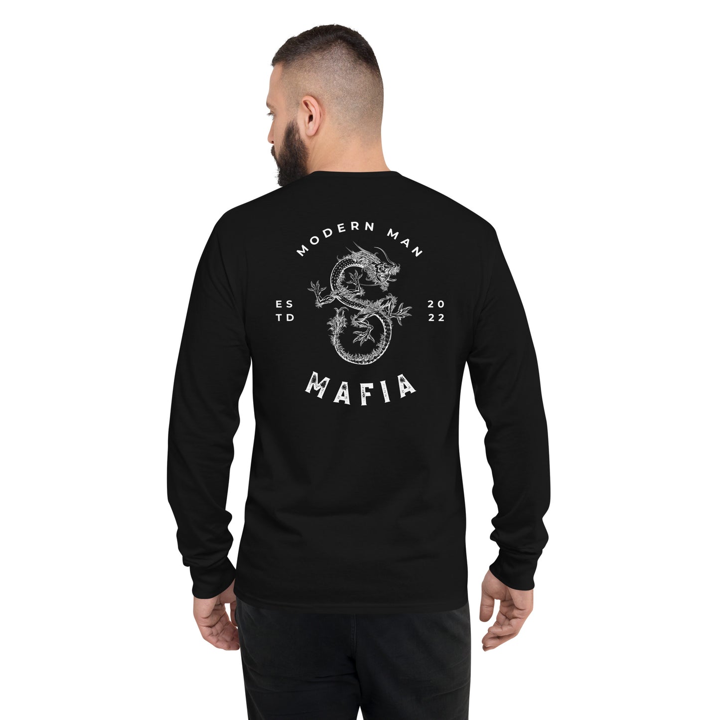 The Mafia's Dragon (Club Style, Black) - Men's Champion Long Sleeve Shirt