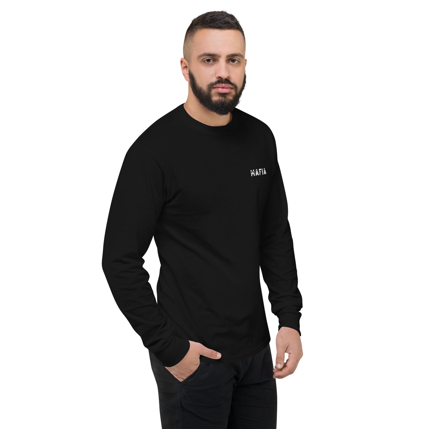 The Mafia's Dragon (Club Style, Black) - Men's Champion Long Sleeve Shirt