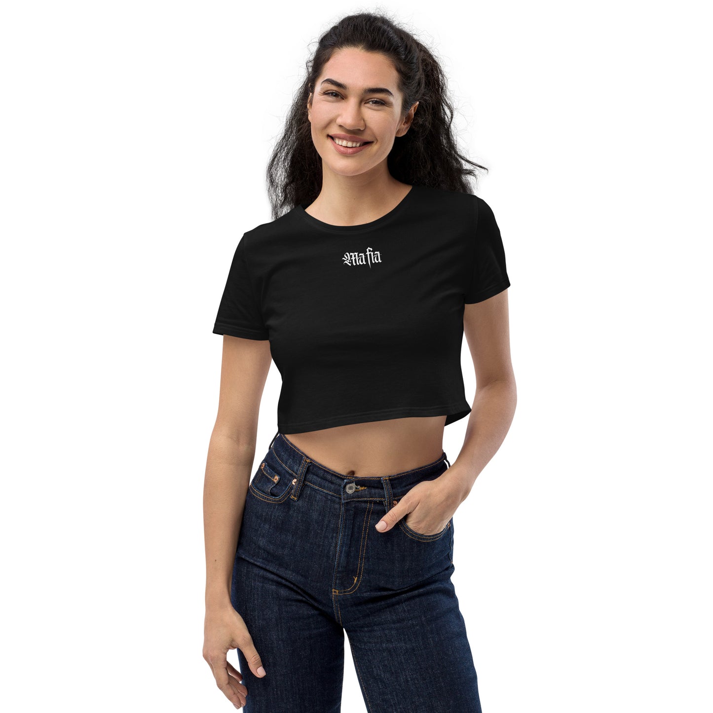 Miss Mafia (Black) - Women's Organic Crop Top