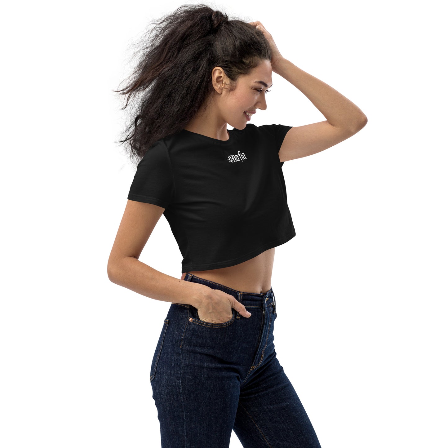 Miss Mafia (Black) - Women's Organic Crop Top